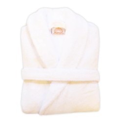 Natural white bio katoen badjas maat s