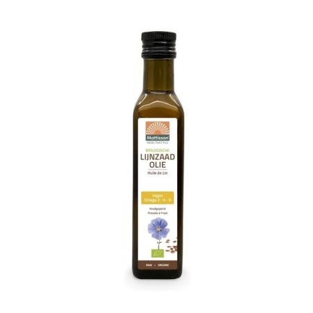 Bio lijnzaad olie raw 250ml